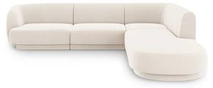 Ecksofa MILEY 6 Sitzplätze Hochglanz Beige