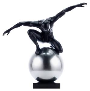 Sculpture moderne Internal Balance Noir - Pierre artificielle - Matière plastique - 48 x 47 x 27 cm