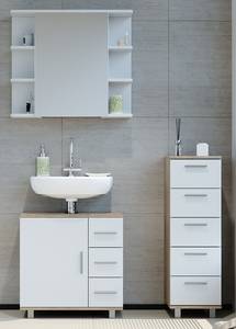 Mobilier de salle de bains Ilias Imitation chêne de Sonoma - Blanc