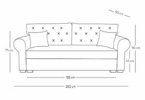 Sofa Monat 3 Blau - Holzwerkstoff - 250 x 90 x 90 cm