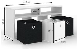 Raumteiler Hylda 5 Fächer 3 Faltboxen Weiß - Holzwerkstoff - 83 x 39 x 26 cm