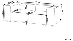 2-Sitzer Sofa FALSTERBO Dunkelgrau - Grau - Textil