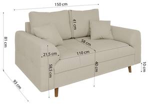 Sofa Neo 2-Sitzer Cord-Stoff Beige