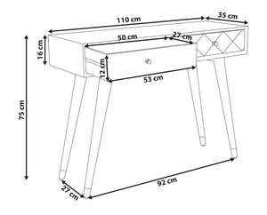 Table d'entrée GLENTANA Marron - Bois massif - 110 x 75 x 35 cm