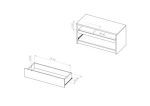 TV-Schrank DEVERTTI Schwarz - Braun - Holzwerkstoff - 90 x 46 x 40 cm