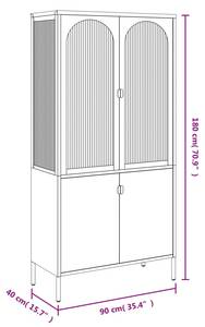 Highboard 353000 Schwarz - Metall - 90 x 180 x 40 cm