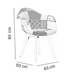 Chaise de salle à manger Tub lot de 8 Matière plastique - Bois massif - 63 x 83 x 50 cm