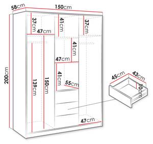 Kleiderschrank Bali Lux 3D Eiche