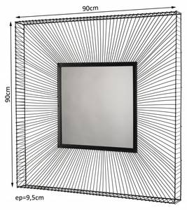 Schwarzer quadratischer Spiegel Schwarz - Metall - 9 x 90 x 90 cm