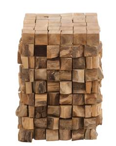 Table appoint/tabouret morceaux teck Beige - Bois massif - 25 x 667 x 34 cm
