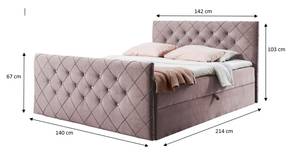 Boxspringbett MOLIE Pink - Breite: 142 cm