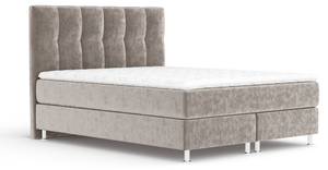 Boxspringbett Elisio Taupe - Breite: 160 cm