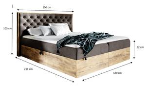 Boxspringbett TERRIE 180x200 FR5 Braun Braun - Holzwerkstoff - 190 x 105 x 211 cm