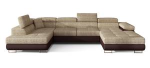 Ecksofa RODI Beige - Braun - Ecke davorstehend links