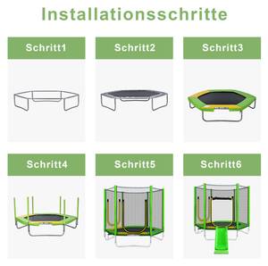 Trampolin Mini Ⅵ Grün - Metall - 213 x 35 x 296 cm