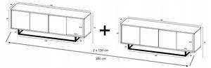 Tv-Lowboard APOLLO2 Graphit - Eiche Wotan Dekor