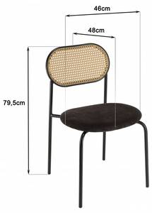 Stuhl und Sessel am Tisch LEA 2er Set Schwarz - Rattan - 48 x 79 x 46 cm