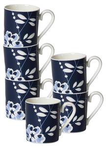 Kaffeebecher Luxembourg Brindile 6er Set Blau - Porzellan - 8 x 9 x 11 cm