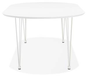Table À Diner CHAMONIX Blanc - Bois massif - 220 x 73 x 120 cm