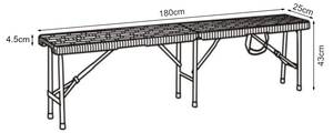 Klappbank Mark Schwarz - Metall - Kunststoff - 180 x 43 x 25 cm