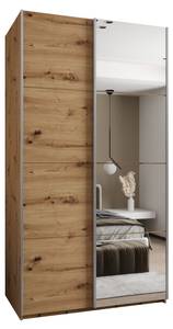 Armoire Lux 3 Imitation chêne - Argenté - Largeur : 130 cm