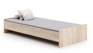 Modernes Einzelbett mit Kopfteil Braun - Holzwerkstoff - 194 x 37 x 94 cm