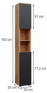 Badschrank Irma 42854 Dunkelgrau - Sonoma Eiche Trüffel Dekor