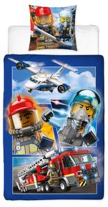 Bettwäsche Lego City Polizei & Feuerwehr Textil - 135 x 200 x 1 cm