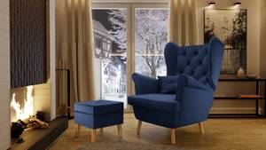 Ohrensessel Classic mit Hocker Blau