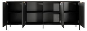 Kommode LARS COD203 4D Schwarz - Holzwerkstoff - Kunststoff - 203 x 82 x 40 cm