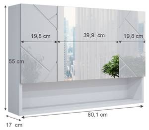 Bad Spiegelschrank Irma 39450 Hochglanz Weiß
