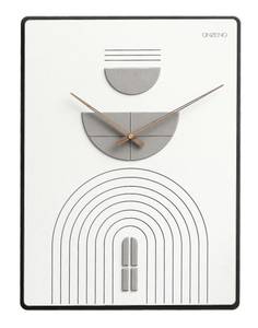 Horloge murale design THE ORNAMENTAL. Blanc - Bois manufacturé - 35 x 60 x 1 cm