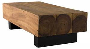 Table basse poutres bois Suar L120 Marron - Bois massif - 60 x 36 x 120 cm