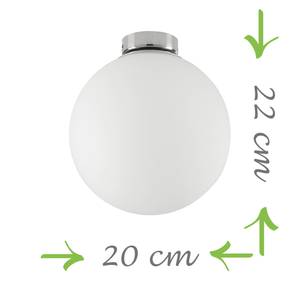 LED Deckenleuchte Ø20cm Glaskugel Weiß Weiß - Glas - Metall - 20 x 22 x 20 cm