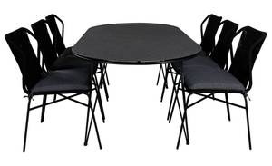 Viga Gartenset Tisch Schwarz - Metall - 100 x 74 x 200 cm