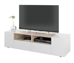 Meuble TV Tamiko Blanc - Bois manufacturé - Matière plastique - 42 x 36 x 138 cm