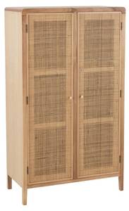 Armoire en bois et rotin naturel Beige - Bois manufacturé - 40 x 140 x 80 cm