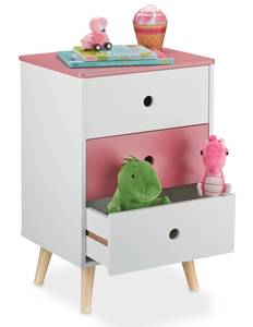 Kinderkommode mit 3 Schubladen Pink - Weiß - Holzwerkstoff - 38 x 62 x 30 cm