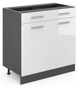 Küchenschrank mit Schublade R-Line 34907 Anthrazit - Hochglanz Weiß