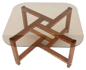 Table basse Cepheus Marron - Verre - 80 x 40 x 80 cm