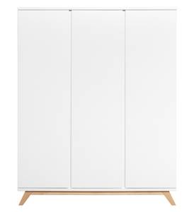 armoire 3-portes Lynn Blanc - Bois massif - 160 x 200 x 60 cm