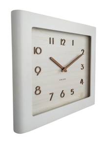 Horloge murale Sole Squared Frame Blanc - Bois manufacturé - 29 x 33 x 5 cm