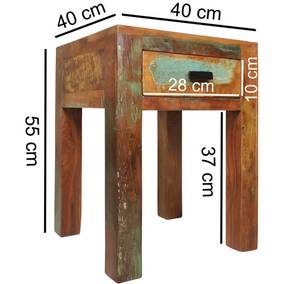 Nachttisch CANIO recycelt Nachtkästchen Braun - Massivholz - 40 x 55 x 40 cm