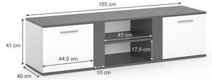 Lowboard Novelli Anthrazit/Weiß Anthrazit - Weiß