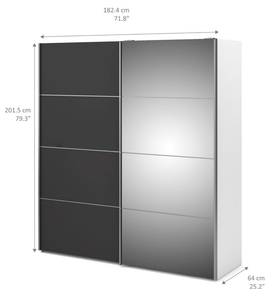 Kleiderschrank Veto Schwarz - Cremeweiß - Weiß