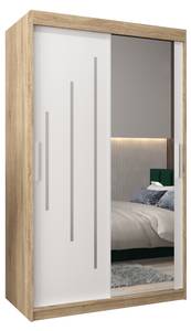 Armoire à portes coulissantes york 2 Imitation chêne de Sonoma - Blanc - Largeur : 120 cm - 2 porte