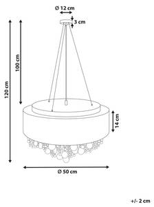 Pendelleuchten BARBEIRA Silber - Glas - 50 x 120 x 50 cm