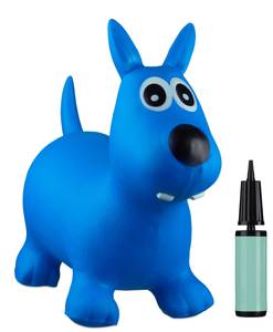 Hüpftier Hund Schwarz - Blau - Weiß