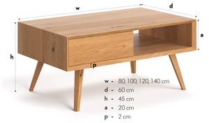 Quatro-Couchtisch Breite: 80 cm