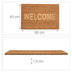 Tapis coco « Welcome » Marron - Fibres naturelles - Matière plastique - 60 x 2 x 40 cm